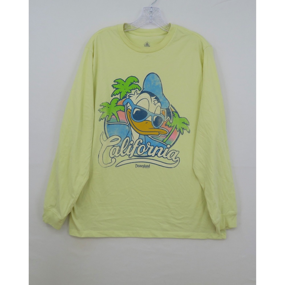 Disney Disneyland Resort Donald Duck California Long Sleeve GraphicTee Yellow XL